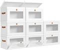 DIMJ Storage Bins with Lids - 8 Pack Large Fabric Closet Organizer with Window & Handles, Collapsible Decorative Storage Boxes for Shelves Under Bed, Books Clothes Blankets Sweaters Organization by DiMJ