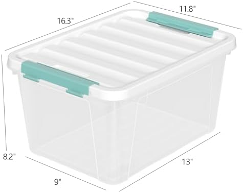 4-Pack 20 Quart Storage Bins with Lid, Clear - Image 2
