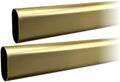 48" Satin Brass Oval Closet Rod | Heavy Duty Wardrobe Clothes Pole | 2 Pack by Desunia