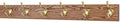 PegandRail Solid Oak Coat Rack with Solid Brass Hat and Coat Style Hooks - Made in The USA (Chestnut, 30.5" x 3.5" with 6 Hooks) by PEG+AND+RAIL