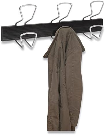 Alba Wall Mounted Coat Hanger with 3 Double Hooks, 18-Inch, Black - Image 2
