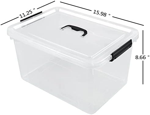 17.5 L Clear Plastic Storage Box, 4-Pack Latch Storage Bin - Image 2
