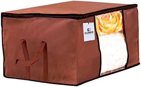 Kuber Industries 9 Pack Under Bed Storage Bags | Clothes Organizer | Non Woven Duvet, Blanket Cover | Clear Window & Premium Zipper | - Image 2