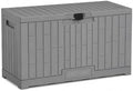 EAST OAK Outdoor Storage Box, 60 Gallon Deck Box Indoor and Outdoor Use, Waterproof Resin Storage Bin for Patio Cushions, Gardening Tools, Lockable, UV Resistant, Ash Grey by EASTOAK