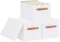 Fabric Storage Baskets,White Boxes,15 x 9.8 x 8.3In,3 Pack by YheenLf