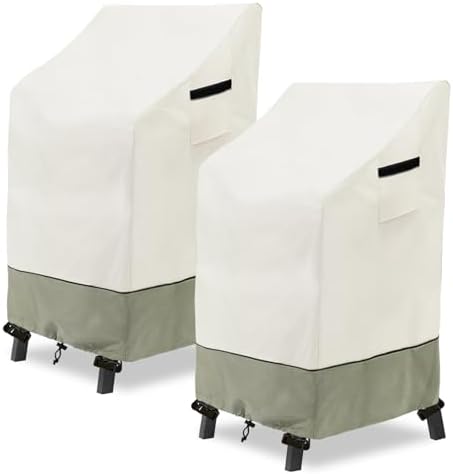 Adirondack Chair Cover 2 Pack, Heavy Duty Waterproof Outdoor Patio Chair Cover (30 W x 32 D x 46 H inches) Beige by Osileyo