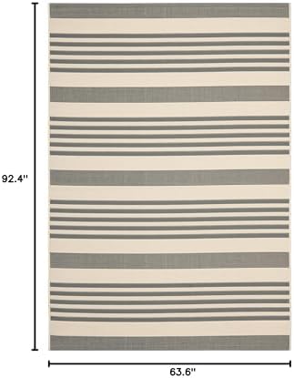 SAFAVIEH Courtyard Outdoor Area Rug 5'3"x7'7", Grey & Bone CY6062-236 - Image 2