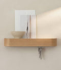 Kazai. Key Holder 'Toke' | Minimalist Key Hook Design from Berlin | Modern Key Holder Wall Mount with Wooden Shelf | Key Rack for Wall as Entryway Organizer | Oak by KAZAI