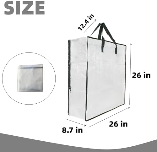 9 Pack Clear Storage Bags with Zipper and Handles, Blanket Bags For Closet Storage, Moving and Packing Supplies for College, Underbed Storage Organizer for Clothes Pillow Bedding Christmas Wreath - Image 2