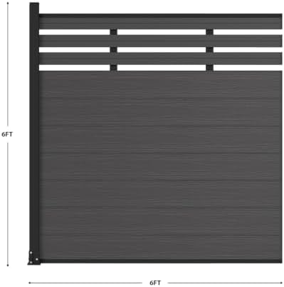 6x6 FT Wood Composite Privacy Fence Panel,Semi-Enclosed Outdoor AC Unit Cover,Trash Can Barrier | Weatherproof, Easy Installation, Durable Composite Fencing (Silver Gray with 1 Post) - Image 3