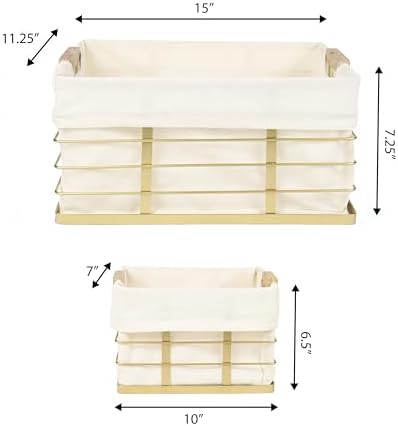 happimess Callan 3-Piece Industrial Wire Nesting Baskets 15", Gold - Image 4