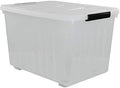 Kekow 70 L Clear Large Storage Box, Plastic Latch Box with Wheels, 4-Pack by Kekow