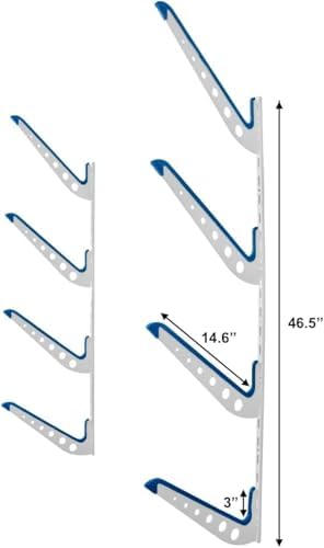 StoreYourBoard Ski Rack Wall Mount, Horizontal Ski Storage Rack for Garage, 4-Level Ski Wall Mount with Padded Arms, Ski Pole Holder, Ski Holders for Wall, Winter Gear Organizer, White, Holds 100 lbs - Image 5