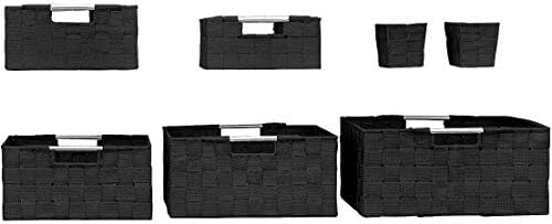 Sorbus Baskets for Organizing, 7-Piece Hand-Woven Storage Set (Black) - Image 7