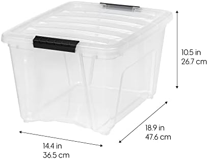 IRIS USA 4-Pack 32 Quart Storage Bins with Lids, Clear - Image 2