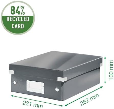 Leitz A5 Storage Box, Click and Store Range 60430001 - Small, White Organiser Box A5 - Image 4