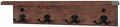 PegandRail Solid Cherry Shelf Coat Rack with Aged Bronze Double Style Hooks - Made in The USA (Cherry, 21" with 4 Hooks) by PEG+AND+RAIL