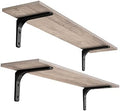 DINZI LVJ Long Wall Shelves, 39.4Inch Wooden Wall Mounted Shelves, Set of 2 by DINZILVJ