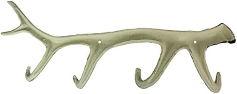 Zeckos Decorative Wall Hooks, 16 Inch Cast Iron Deer Antler Rack - Image 3