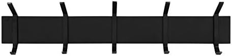 Kate and Laurel Rossmore Farmhouse 5-Hook Wall Hanging Coat Rack, Black, Modern Hanging Rack for Coats, Bags, Or Pots and Pans - Image 3