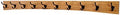 Oak Curved Back Wall Mounted Coat Rack - Bronze Hooks - Made in The USA (Golden Oak, 52" x 4.5" - 10 Hooks) by PEG+AND+RAIL