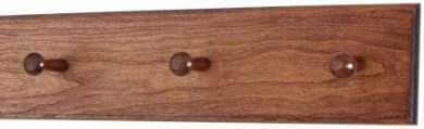 Cherry Shaker Peg Rack 4.5" Extra Wide (Mahogany, 18" x 4.5" with 3 pegs) by PEG+AND+RAIL