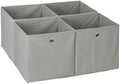 Relaxdays Storage Box Set of 4, Shelf Baskets, HBD: 30x30x30 cm, Handle Holes, Foldable Organiser Bins, Grey, Polyester, 30 x 30 x 30 cm by Relaxdays