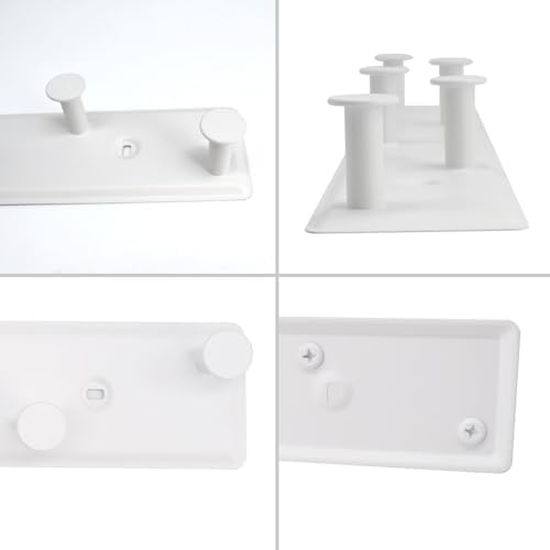 SYPEN Coat Hook with 7 Hooks, Wall Coat Rack, Metal, Wall Coat Rack Screws, Hook Rail for Bedroom, Bathroom (White) - Image 4