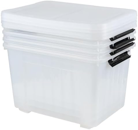 Wekioger 50 Quart Latching Box, 4 Packs Plastic Lidded Storage Bin - Image 5