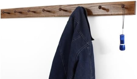 Solid Oak Shaker Peg Rack Made in The USA - Chestnut Stain 23 x 3.5 Inches with 4 Pegs - Image 3