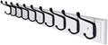 Dseap Coat Rack Wall Mounted: 10-Hooks, 16" Hole to Hole, 38-1/4" Long, Wood Coat Hooks Wall Mounted, Hook Rack, Hook Rail, Hooks for Hanging Coats, White & Black by Dseap