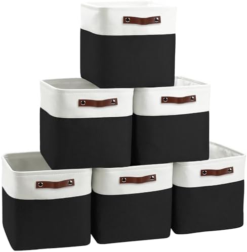 FinishingBo 11 inch Cube Storage Bin 6 Pack, Cube Organizer Bins by SimplifySpaceSimplifyLife