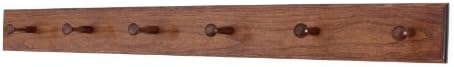 Solid Cherry Shaker Peg Racks (Mahogany, 35" x 3.5" with 6 pegs) by PEG+AND+RAIL