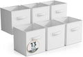 Sorbus Fabric Storage Cubes, 6-Pack Foldable Bins (13 Inch, White) by Sorbus