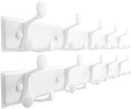 SKOLOO 15 Hooks Wall Mounted Coat Rack, 30 Inch Modern Coat Hanger for Entryway, Bathroom, Garage, Lightweight with 16 Inch Stud Spacing Design, Matte White(Pack of 2) by SKOLOO