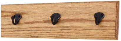 PegandRail Oak Wall Mounted Coat Rack with Aged Bronze Singular Style Hooks 4.5" Ultra Wide (Golden Oak, 15" x 4.5" with 3 Hooks) by PEG+AND+RAIL