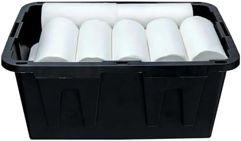 27 Gallon Heavy Duty Plastic Storage Bins with Lids, Black & Red (2) - Image 4