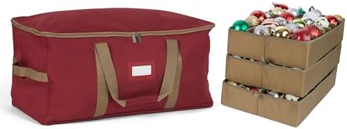 Covermates Adjustable Ornament Storage Bag, 25.5" W x 13" D x 12.5" H, Red by Covermates