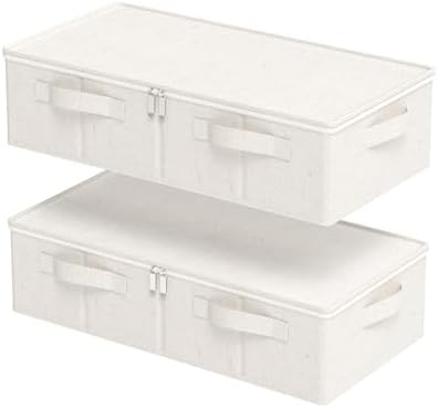 Underbed Storage Basket with PP Panel,23.6x11.8x5.9in,Beige,2 Pack by Unknown