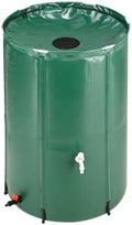 100 Gallon Collapsible Rain Barrel, Portable Rainwater Collection System, Water Storage Tank, Rain Catcher Barrel with Two Spigots and Overflow Kit, Rain Water Barrel Collector for Garden, Green by ANTSKU