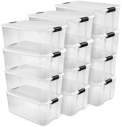 Sterilite Ultra Latch Box with Lids for Home and Office, 116 Quart, 12-Pack by Sterilite