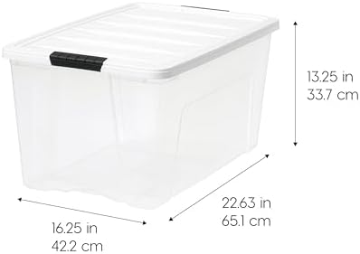 IRIS USA 72 Qt Storage Bins with Lids, 4 Pack, BPA-Free, Clear/White - Image 6