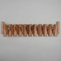 Beech Piano Key Coat Rack with 10 Flip Hooks, Natural by TexasBestGift