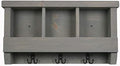 Rooms Organized Cubbie Shelf Wall Mounted Pine Wood Coat Rack with Double Hooks (Classic Grey) by Unknown