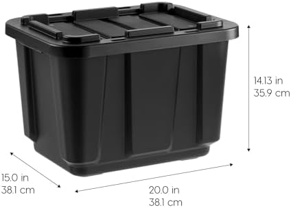 IRIS USA 4-Pack 12 Gal Heavy Duty Storage Tote Bins with Lids, Black - Image 2