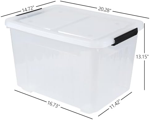 Wekioger 50 Quart Latching Box, 4 Packs Plastic Lidded Storage Bin - Image 3