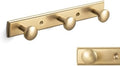 Goo-Ki Champagne Bronze Coat Rack Wall Mount with Escutcheon Backplate, Modern Heavy Duty Zinc Coat Hooks, Soft Gold Hat and Towel Hanger Rail for Entryway, Bathroom and Mudroom (3 Hooks) by Home