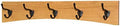 Solid Cherry Arched Wall Mounted Coat Rack Bronze Hat & Coat Hooks - Made in The USA (Natural, 25.5" x 4.5" with 5 Hooks) by PEG+AND+RAIL