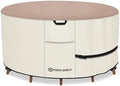 Porch Shield Waterproof Round Patio Table Cover 96 inch, Light Tan & Khaki by PorchShield