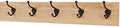 PegandRail Solid Oak Wall Mounted Coat Rack with Bronze Hat & Coat Style Coat Hooks 4.5" Ultra Wide - Made in The USA (Natural, 4.5" x 25.5" with 5 Hooks) by PEG+AND+RAIL